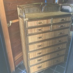 【値下げ】藤家具　ラタンチェスト　タンス　箪笥　