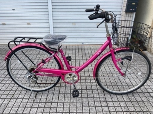 【26インチ自転車】6段変速　LEDオートライト付き　サドル、鍵新品❗️スペアキーあり　若林自転車　唐崎店　SALE中❗️