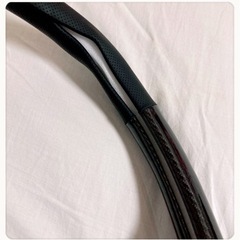 ꒰未使用꒱ハンドルカバー レザー調 トリコロールカラー 黒 自動車アクセサリーの画像