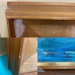 I626 🌈 作者：不明　油絵　前日光高原 古峯ヶ原 峯の池 の画像