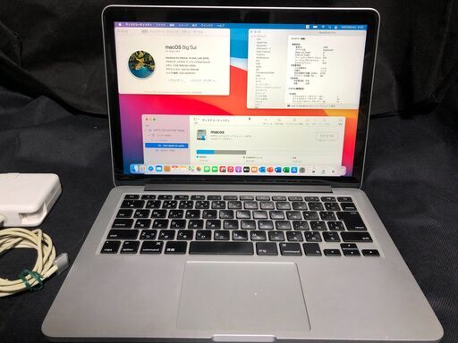 「MacBook Pro Retina 13インチ Late 2013 ME864J/A」高細密Retinaディスプレイ搭載 / Core i5搭載 /メモリー4GB / SSD-128GB / MacOS(Big Sur)&Office2019とWin10＆Office2010の選択起動可能 / Webカメラ / Bluetooth / 無線LAN / バッテリー使用可（充放電回数516回、状態：正常）/ 中古品
