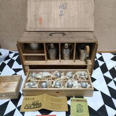 【美品】茶道具　錫製酒器セット　共箱入　在銘「錫半」金属工芸 酒...