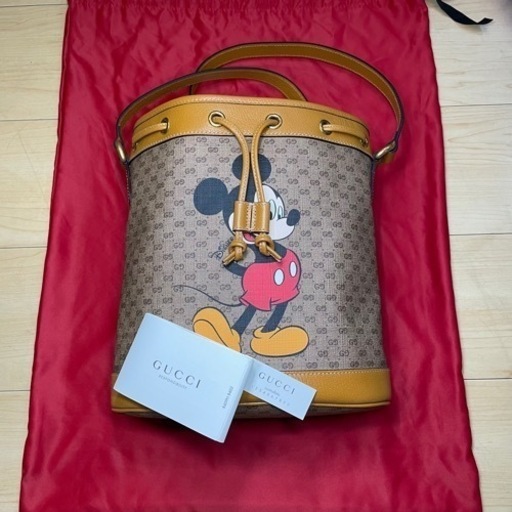 新品 GUCCI×DISNEY グッチ ディズニーコラボ スモールバケットバッグ