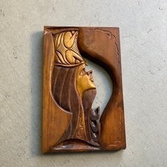 アイヌ　彫刻　壁掛け