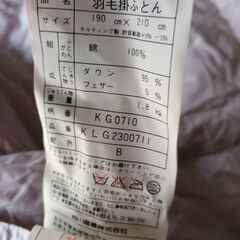 西川　羽毛布団の画像
