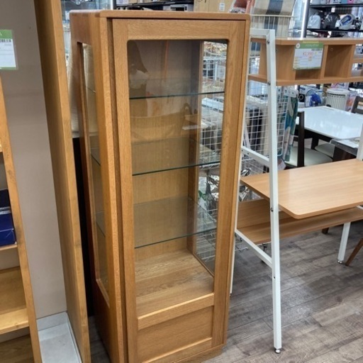 起立木工 キュリオケース コレクションケース 幅50cm 照明付き スリム 木製