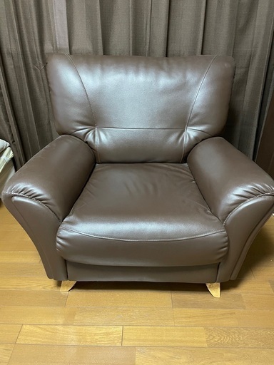 【ゆったりソファ】アンティーク風/1人掛け/ブラウンソファー① 9,490円