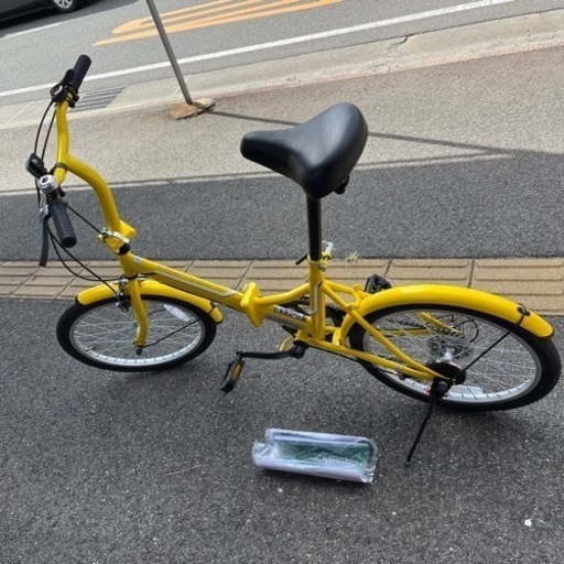 ■一回使用■早い者勝ちCAPTEIN STAG 折りたたみ自転車 20型 6段階ギア イエロー