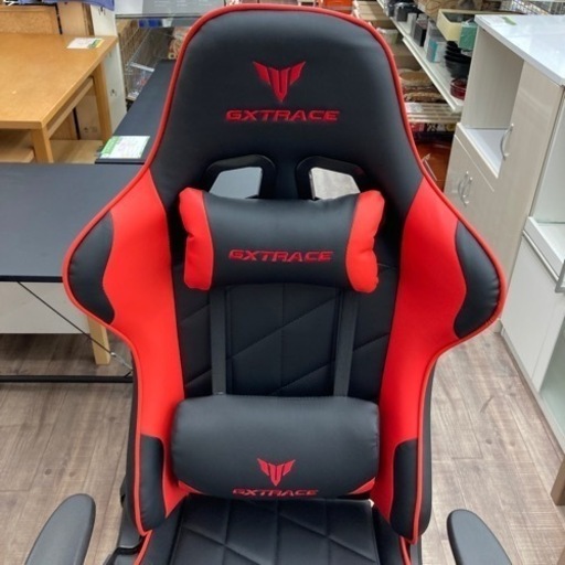 GXTRACE ゲーミングチェア ブラック/レッド リクライニング オットマン