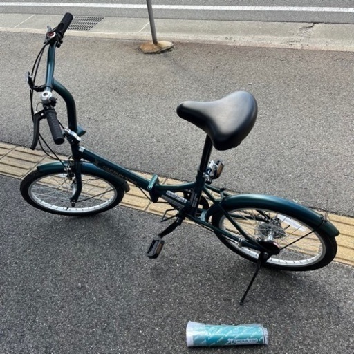 ■一回使用■早い者勝ちCAPTEIN STAG 折りたたみ自転車 20型 6段階ギア ダークグリーン