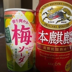野菜セット　と　本麒麟と梅ソーダの画像