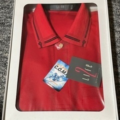 新品 紳士服 長袖 ポロシャツ 吸汗速乾 赤