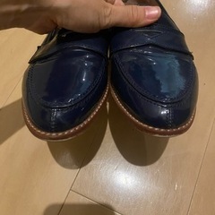 ファウンテンブルーローファー　ネイビー　エナメルの画像