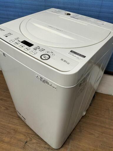 シャープ（SHARP) ES-GE55D-W 全自動洗濯機  5.5Kg 2020年製