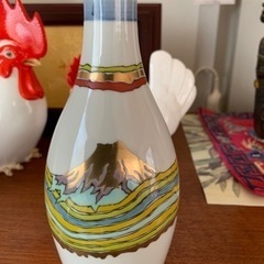 陶芸品[金彩富士]赤 徳利 一輪挿し 花瓶