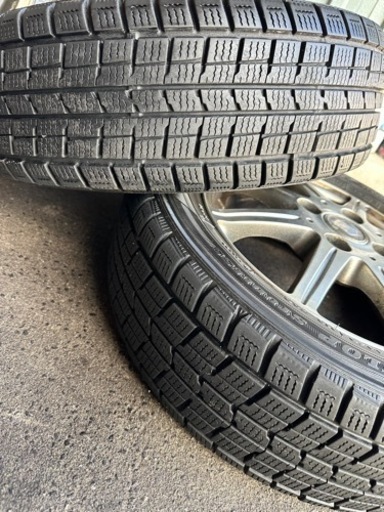 スタッドレスタイヤ　アルミホイールセット。溝有り、中古。155/65R13  ダンロップ　DSX。即決な方は、値引きします。