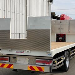 【U-0019】日野 レンジャーFE2ACA ユニック 新古車 450km R4年式　4段フックインラジコン 増トン ローダー セルフローダー　6400kgの画像