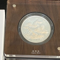 【新品】①東京2020 オリンピック水泳競技大会記念 1000円プルーフ銀貨の画像