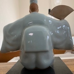 青磁　翁置物　陶芸品　紅村窯の画像