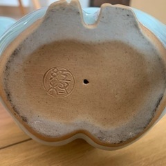 青磁　翁置物　陶芸品　紅村窯の画像