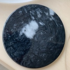 黒大理石の皿 大理石プレート スタンド付の画像