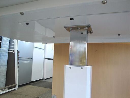 ☆ 昇降式テーブル 幅120×奥行80×高さ51.5～72.5cm 無段階 ペダル式 白 エナメル 昇降テーブル ダイニングテーブル ホワイト 札幌 東区 北20条店