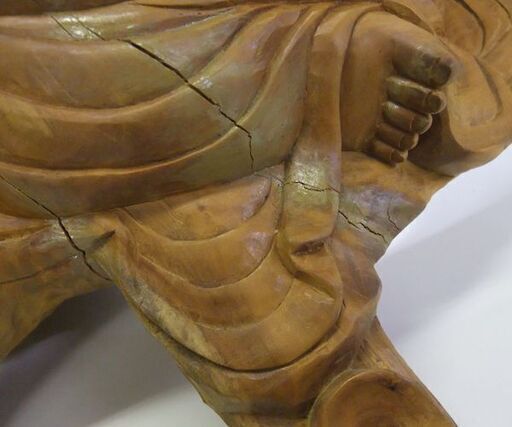 縁起物 木彫 布袋様 全高33.5㎝ 全幅38cm 置物 七福神 オブジェ 札幌市 厚別店 