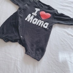 新生児〜（50.60.70）Ｉ♡papa&mama 長袖ロンパース　2着セットの画像