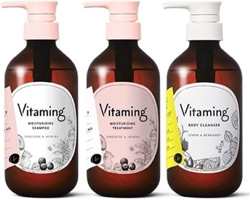 3本Vitamingバイタミングボディソープシャンプー\u0026トリートメントジャスミン