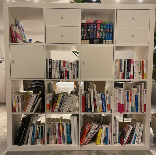 IKEA KALLAX カラックス シェルフユニット, ハイグロス ホワイト, 147x147