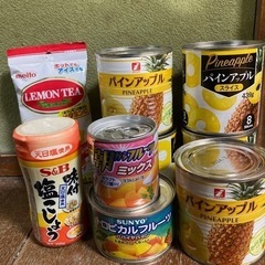 (引き渡し先決定)フルーツ缶詰7&塩コショウ&レモンティー&ステ...