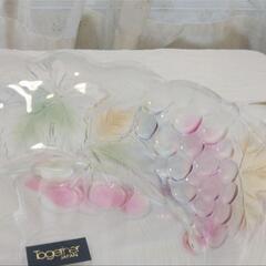 大皿  フルーツ模様　ガラス食器の画像