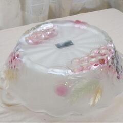 大皿  フルーツ模様　ガラス食器の画像