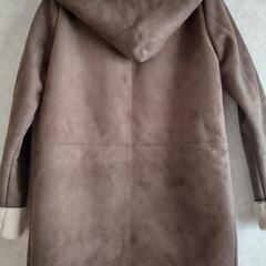 【新品】フード付きボアコート M ブラウンの画像