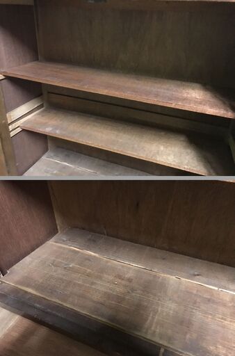 木製 収納棚 本棚 昭和レトロ インテリア 幅88cm×奥行33cm×高さ136cm