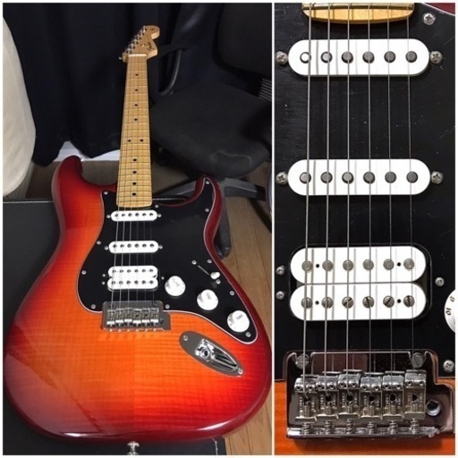 10月30日迄取引の場合1万円値引き！美品 Fender フェンダー 定価12万円程 ストラト ギター 虎杢 フレイム メイプル