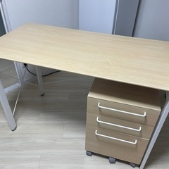 ニトリ　机　3段デスクワゴンセット　オフィス