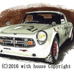 NC-053 ホンダS800RS 限定版画 直筆サイン有 額装済 作家 平右ヱ門の画像