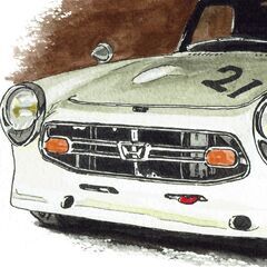 NC-053 ホンダS800RS 限定版画 直筆サイン有 額装済 作家 平右ヱ門の画像