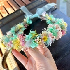 花かんむり　ベビー、キッズ、花嫁、ペット、ドール、結婚式、七五三、ファーストバースデーの画像