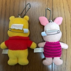 ディズニー ★ プーさん ピグレット ぬいぐるみバッジ キーホルダーの画像