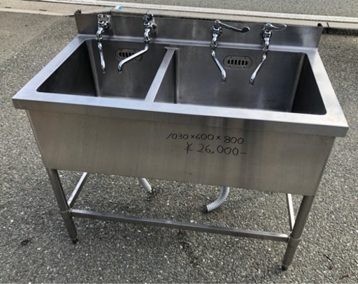 ⭐︎中古品　2槽シンク　1030×600×800mm  厨房用品⭐︎