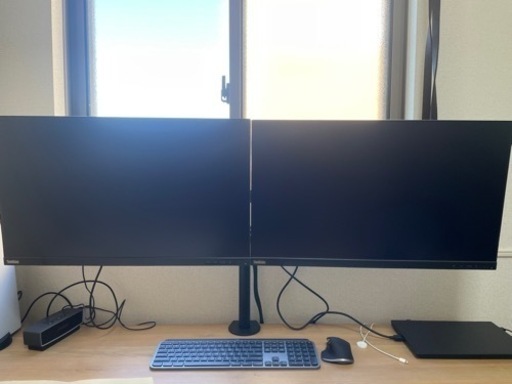27インチモニター2個　モニターアーム