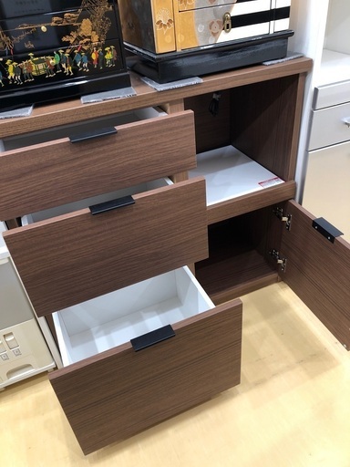 食器棚 No.2707 ダークブラウン キッチン収納 中板調整可能