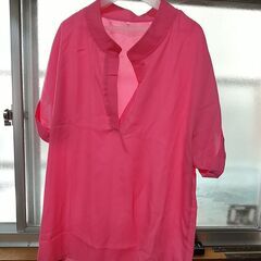 【新品】半袖シフォンシャツ（ピンク）
