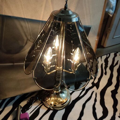 【美品！】タッチセンサーライト　昭和レトロ　３灯式　3段調光式　LAMP　(OLLECTION) シャディ(株) 照明　テーブルライト　フロアスタンド