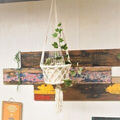 新品未使用！マクラメプラントハンギングM(７号鉢サイズ)の画像