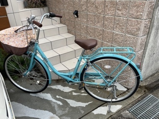 決まりました。26インチ自転車ブルー変速切り替え付き