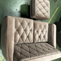● 2人掛けソファー、オットマン付き、ベルメゾンの画像