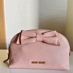 MIUMIUミュウミュウ マドラスリボンコスメポーチ ピンク